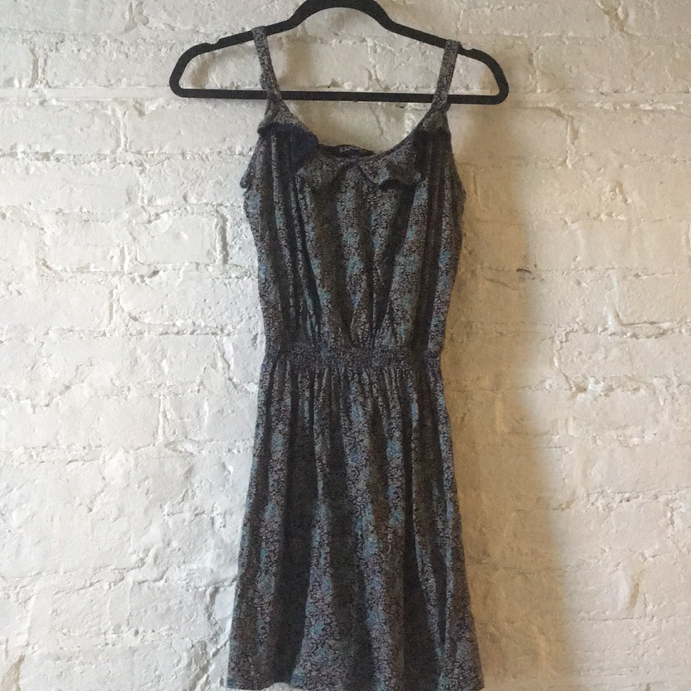 Blue Floral Print Dress